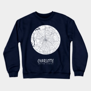 Charlotte, USA City Map - Full Moon Crewneck Sweatshirt